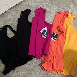DSG Women's Vibrant Tank Tops - Black, Pink, Orange, Yellow
